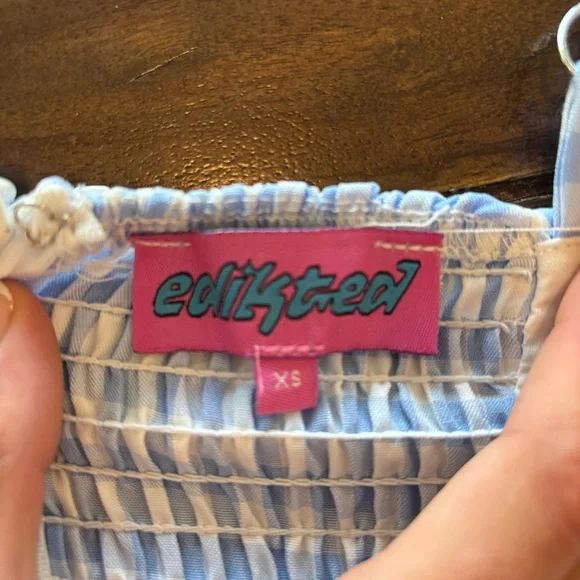 Edikted Basil Cupped Gingham Mini Dress - Picture 3 of 3